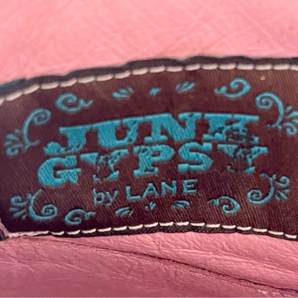 JUNK GYPSY by Lane Spitfire Gold Fringed leather cowboy Boots booties SNIP TOE - Picture 9 of 9